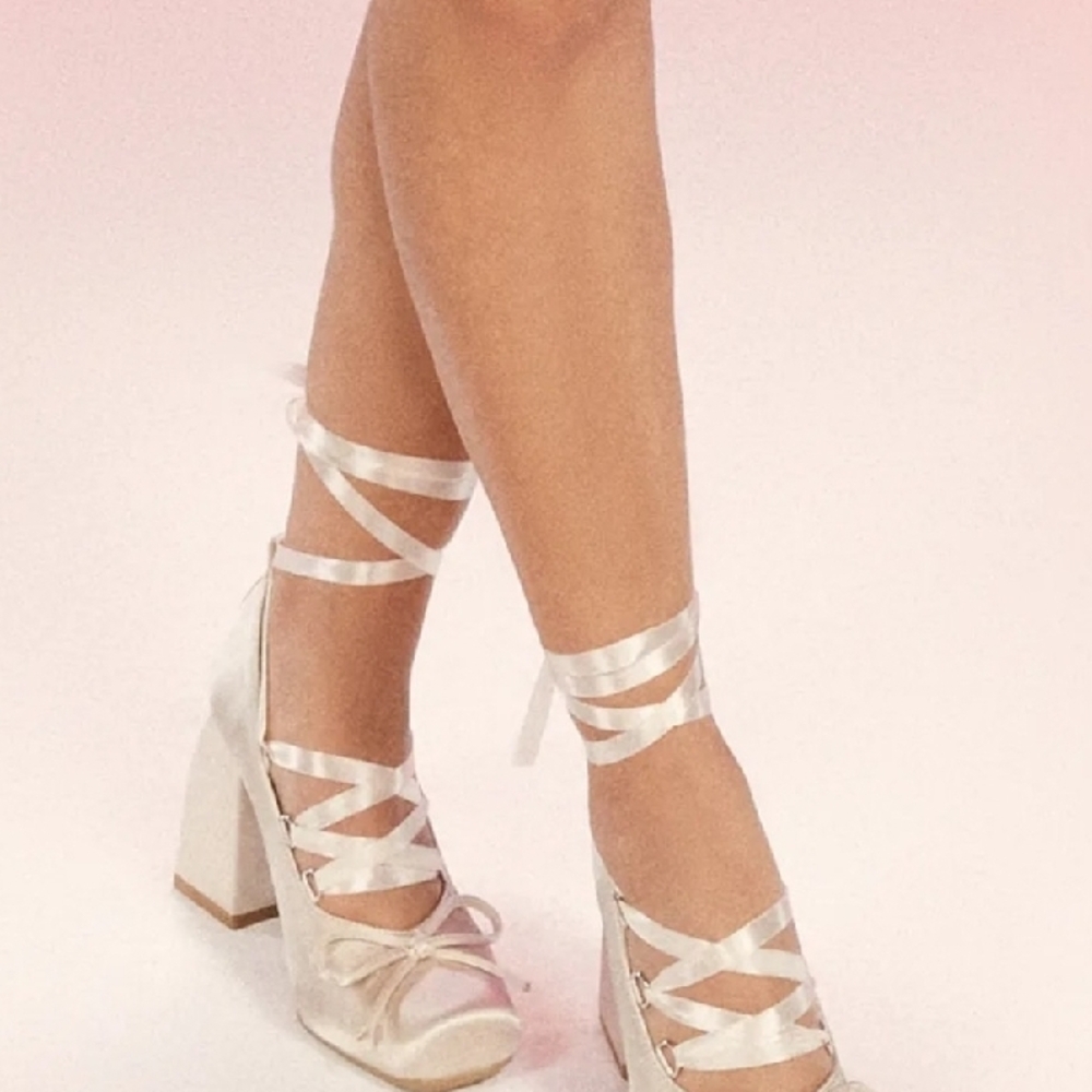 Elegant Satin Block Heel Shoes